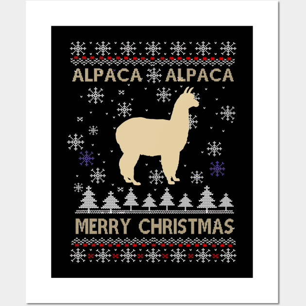 Christmas Alpaca Christmas llama Wall Art by FancyVancy